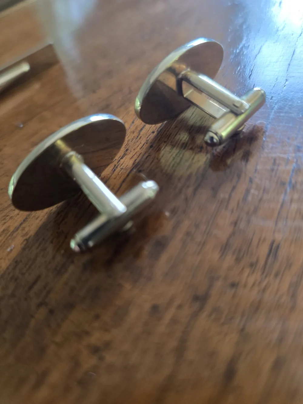 Gold-Tone Geometric Cufflink and Tie Clip Set